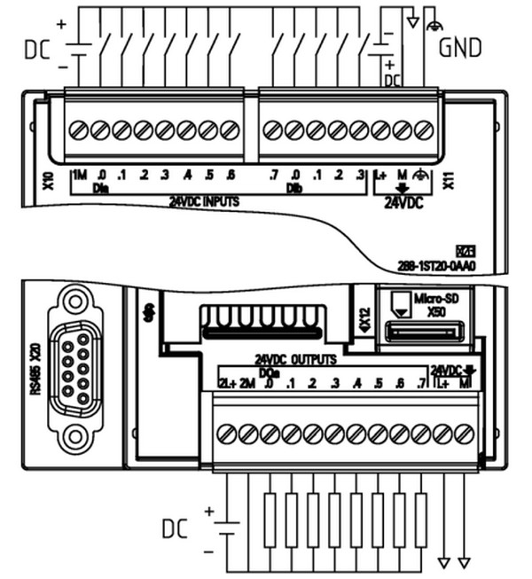 S7-200 SMART CPU和数字量模块接线图-图片2