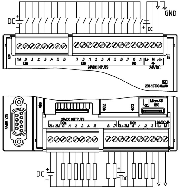 S7-200 SMART CPU和数字量模块接线图-图片5