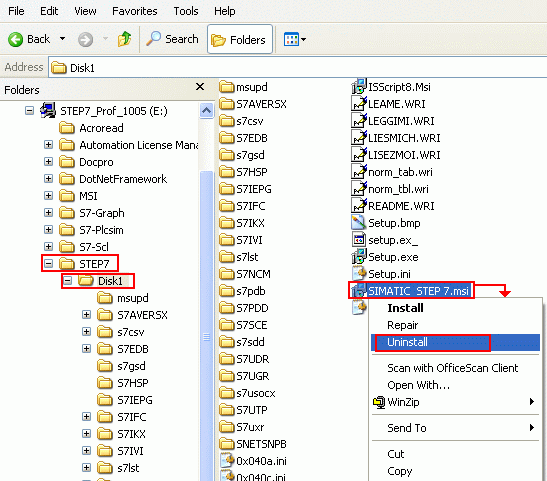 如何完全卸载 STEP7 V5.3和所有的软件包？-图片1